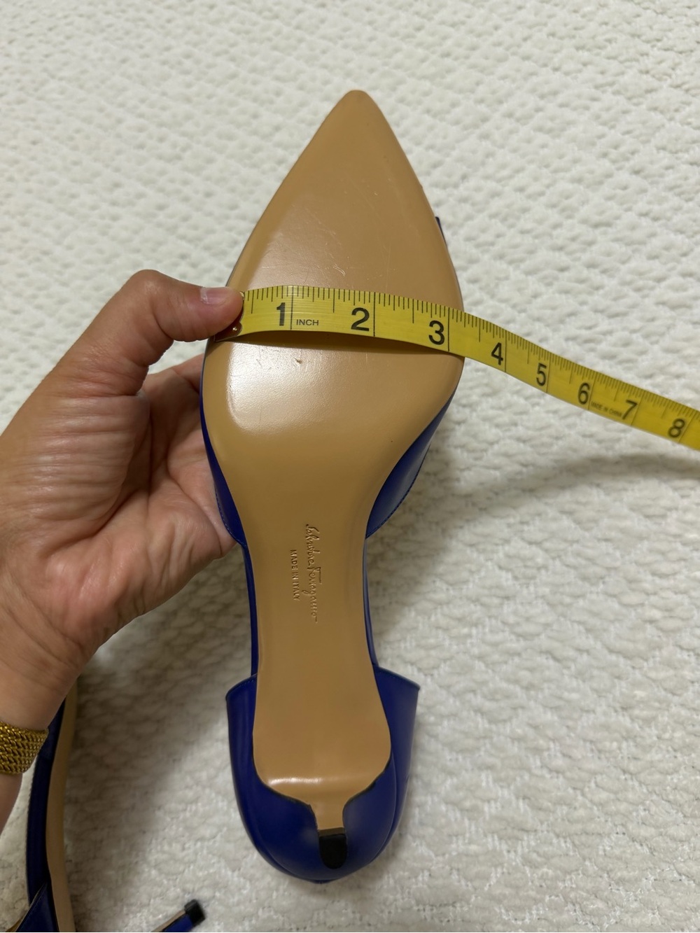 Salvatore Ferragamo Blue Leather Rietta Bow D'orsay Pointed Toe Women’s Size 10 - Picture 12 of 16